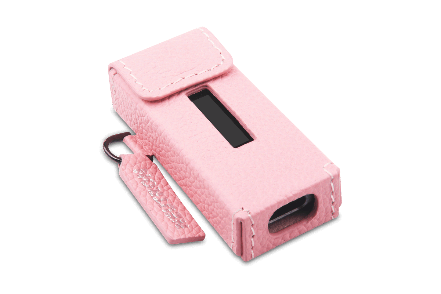 Stylish pink Neutron HiFi DAC leather case with convenient flap closure for protection