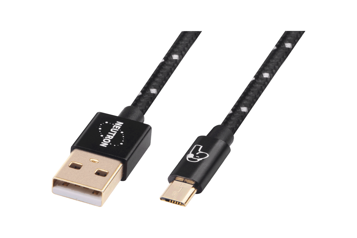 Neutron HiFi gold-plated nylon-braided USB-A Micro-B cable with durable design for reliable connectivity