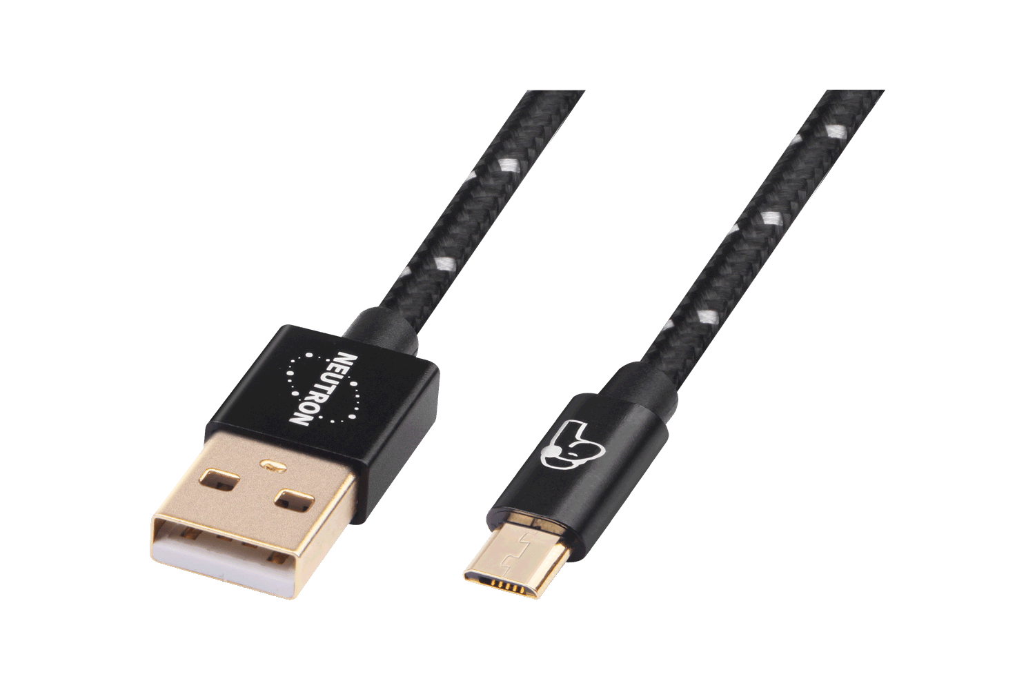 Neutron HiFi gold-plated nylon-braided USB-A Micro-B cable with durable design for reliable connectivity