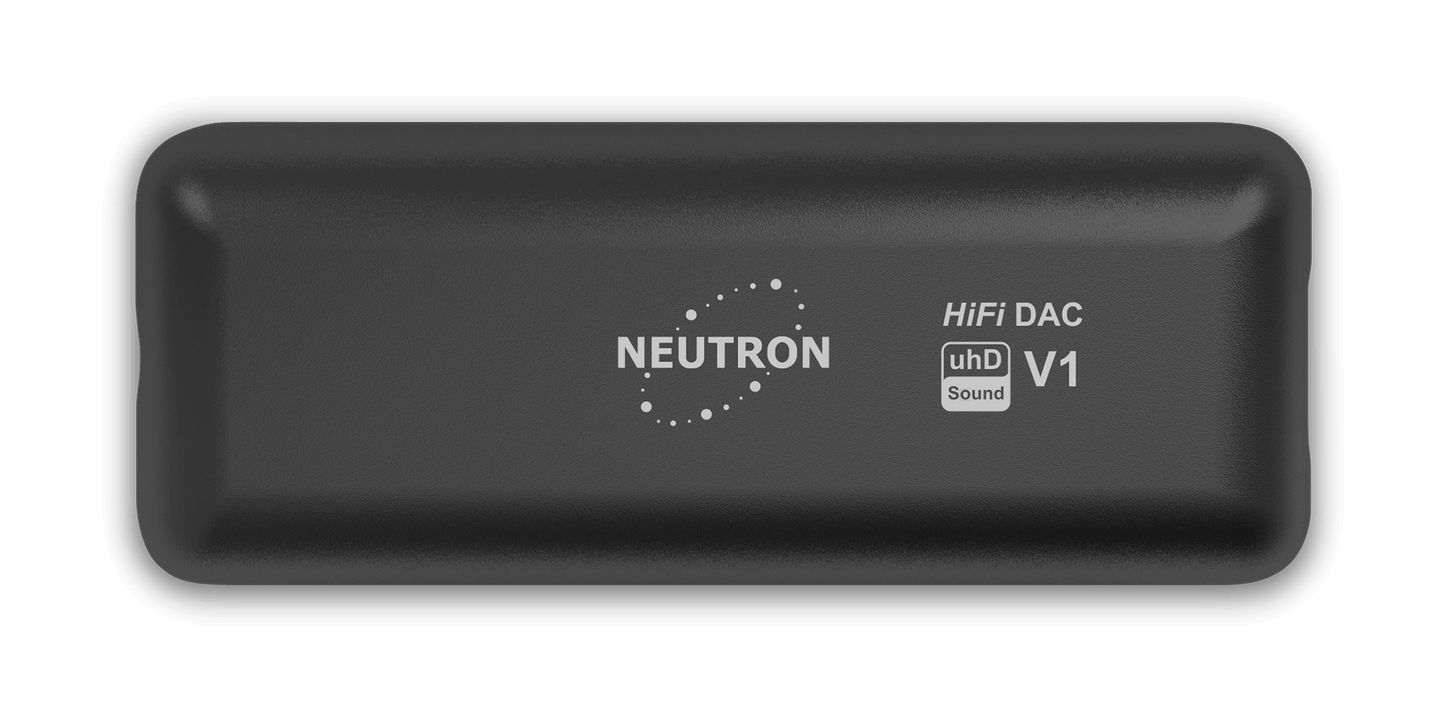 Neutron HiFi V1 USB DAC preamp with DSP for audiophiles in sleek black design