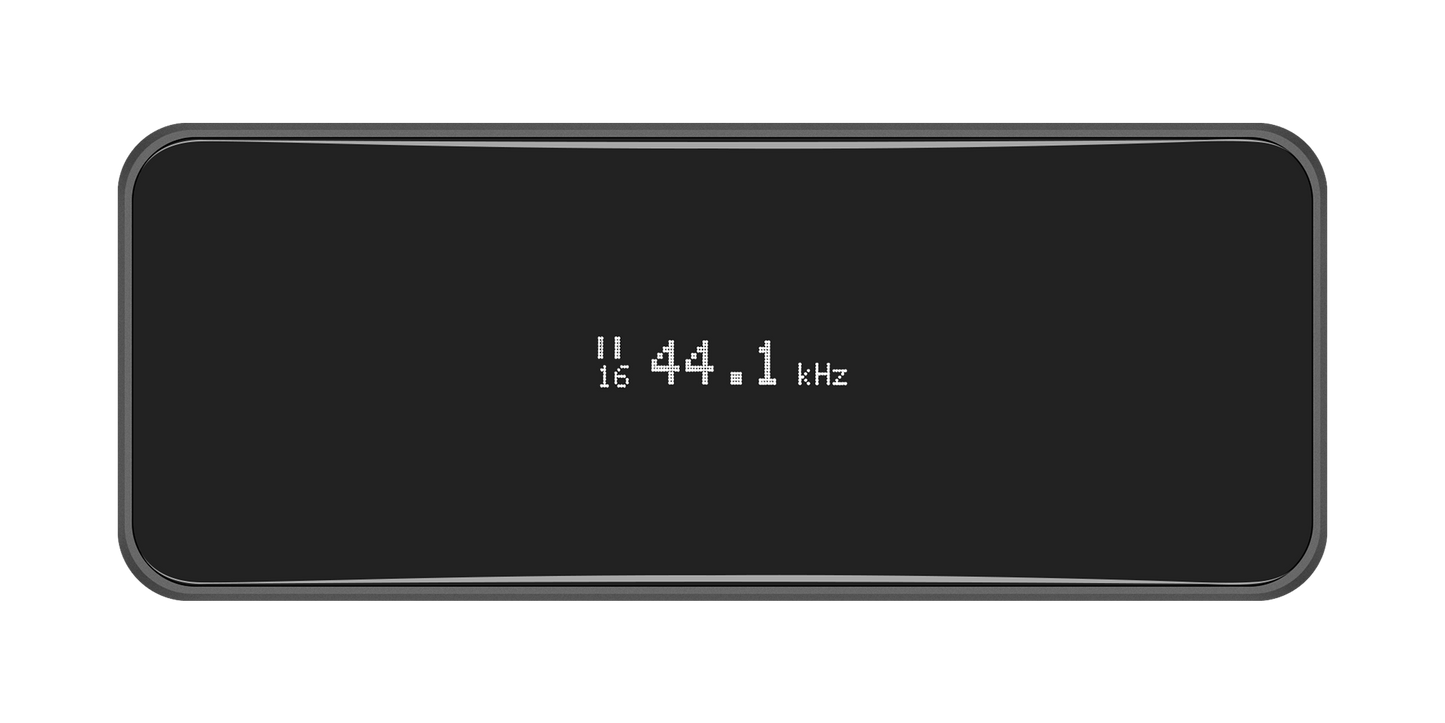 Neutron Code Store USB DAC preamp with DSP for audiophiles displaying 44.1 kHz sample rate