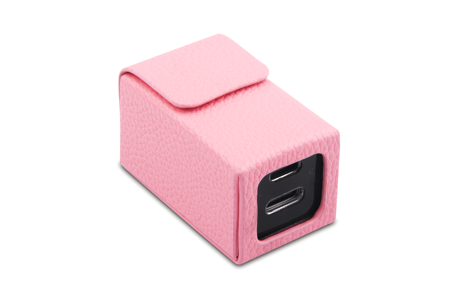 Neutron Code Store genuine leather HiFi isolator case in pink with secure flap closure